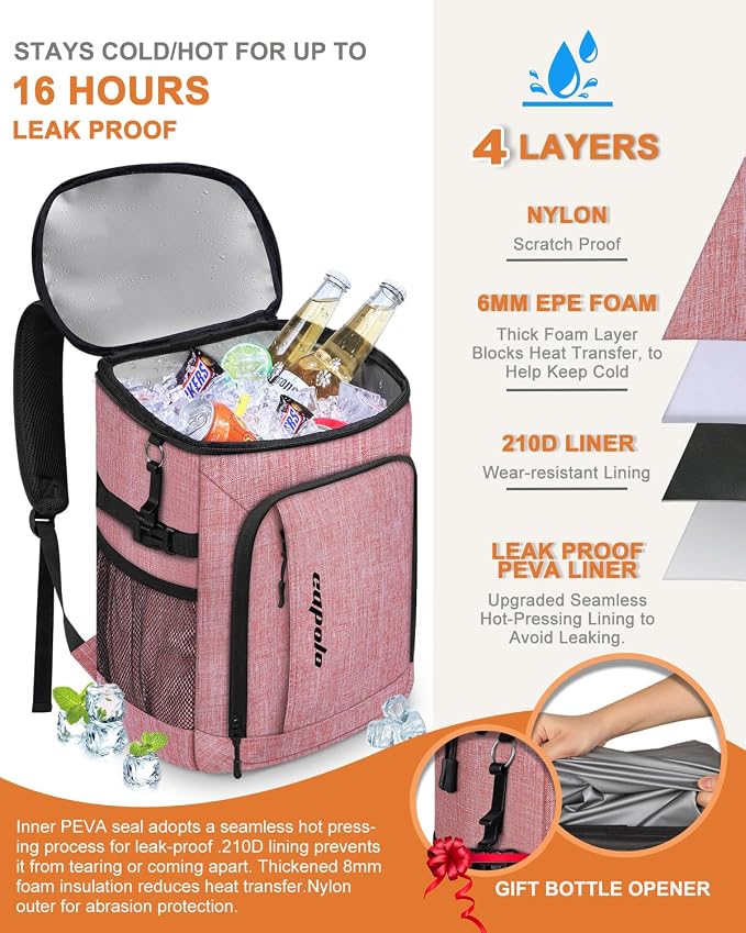 Capolo 36/45 Cans Cooler Backpack Insulated Waterproof - Image 3