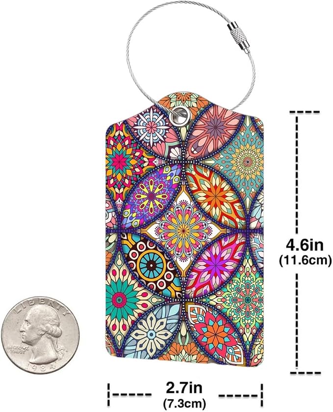 2 Pack Luggage Tag for Suitcase, Cute Unique Leather Bag Tags Identifiers - Image 3