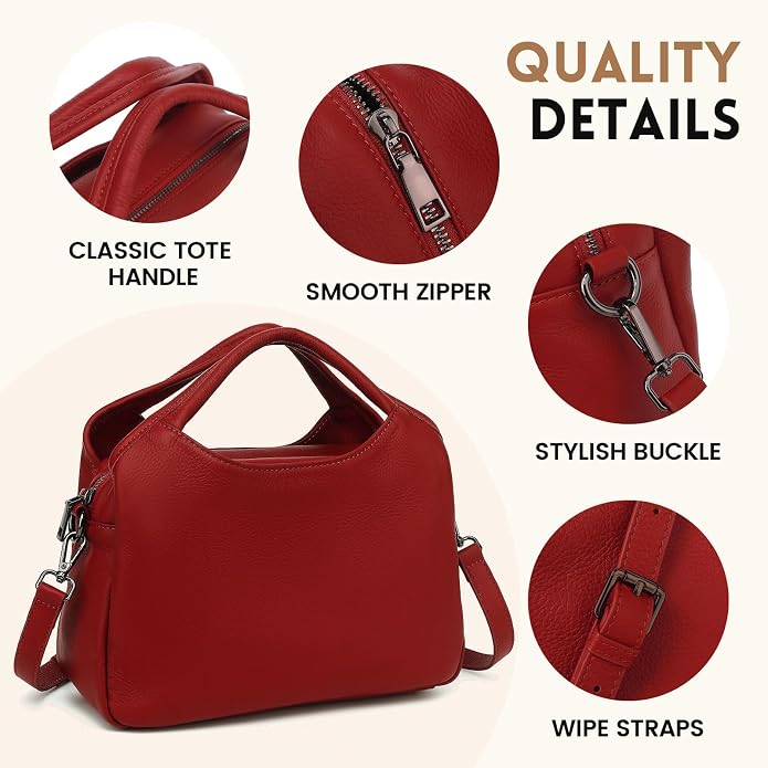 KOGTLA Genuine Leather Purses for Women, Crossbody Shoulder Bags - Image 4