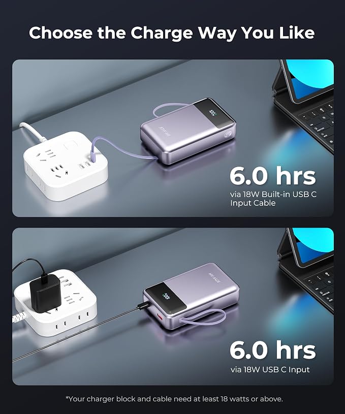 Portable-Charger-Power-Bank Travel Essentials Battery Pack USB C 30000mAh Built - Image 7