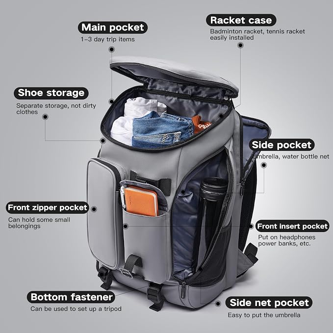 Carry on Travel Backpack for Men Women, 30L Multi-Pocket 17.3inch Laptop - Image 2