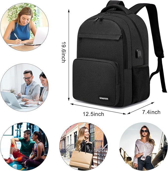 Black Backpack for School, college Backpack for Teens, - Image 4