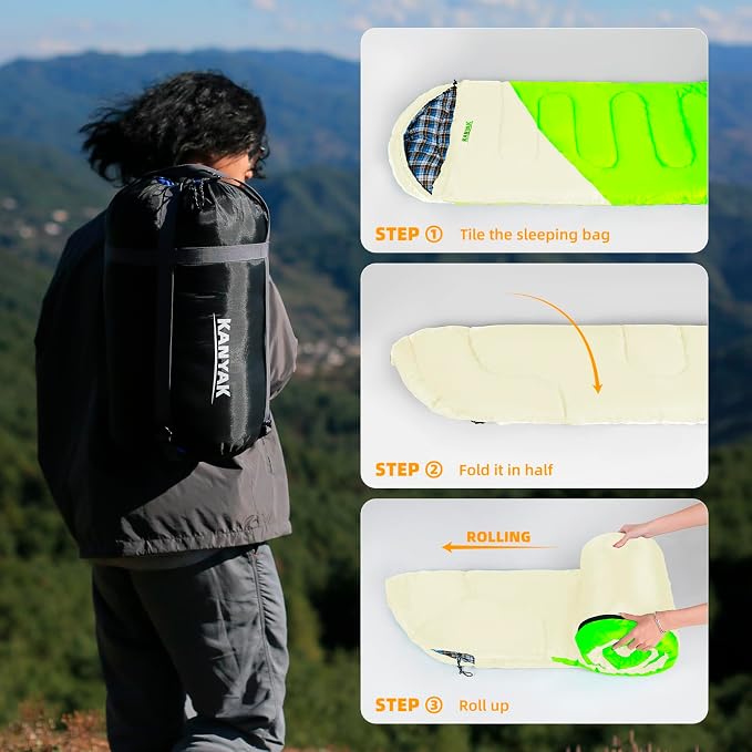 Camping Sleeping Bag, 32℉ Sleeping Bags - Image 4