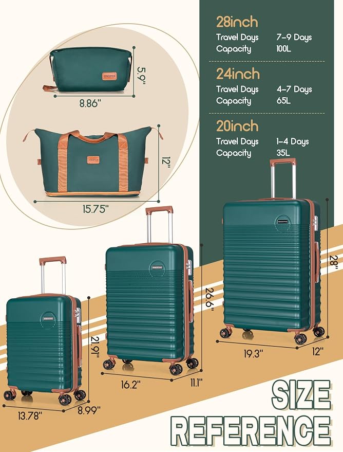 Luggage Sets 5 Piece, Suitcases - Image 6