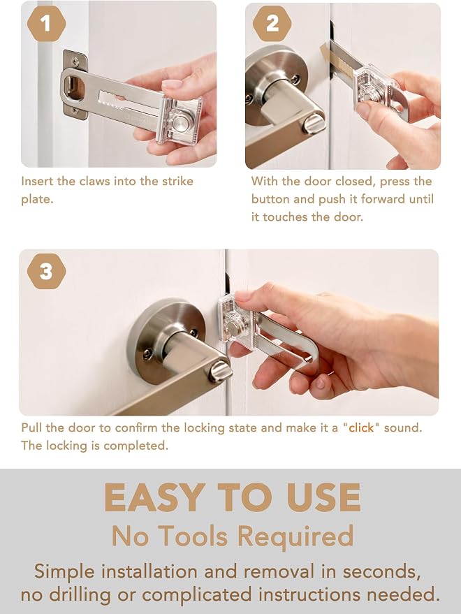 Greatim Portable Door Lock for Travel Hotel Safety, Stainless Steel Security - Image 7