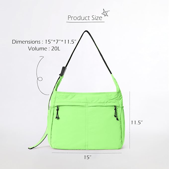 ODODOS 20L Crossbody Tote Bag Large Capacity Lightweight Hobo Shoulder Sling - Image 6