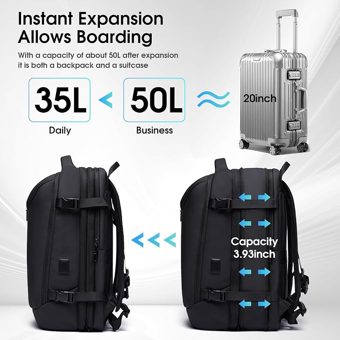 Vacuum Travel Backpack with Pump, 50L Expandable Compression Backpack With - Image 6