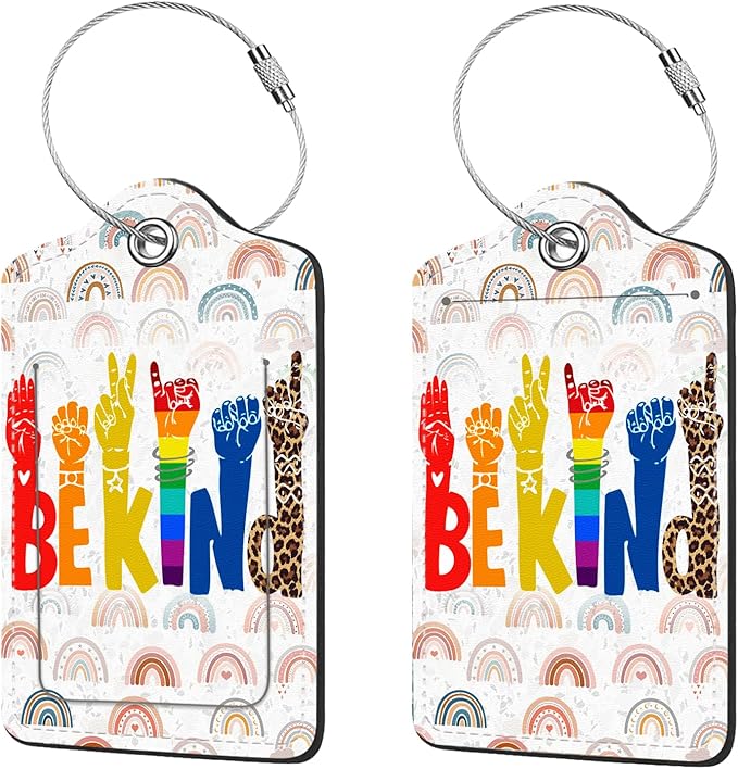 2 Pcs Luggage Tags for Suitcases, PU Leather Cruise Ship Luggage Tags by Anikathy