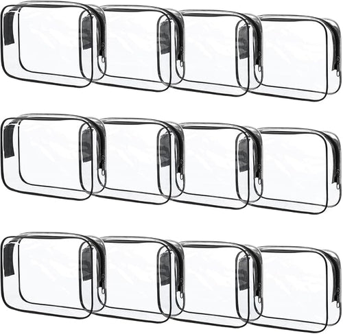 12 Pcs Clear Makeup Bag PVC Waterproof Zippered Clear Cosmetic Toiletry Makeup by Eilyliafe