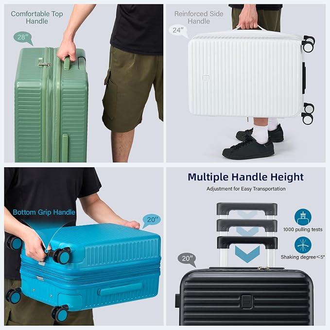 24 Inch Check in Luggage with Spinner Wheels, Hard Shell Suitcases Travel - Image 8