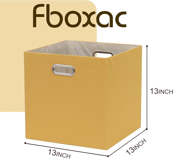 Cube Storage Bins 13×13x13 Inch, 4 Pack Collapsible Linen Fabric Storage Cubes - Image 2