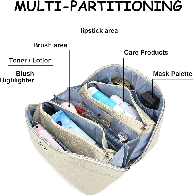 Travel Makeup Bag Organizer Cosmetic Bag: 3 Pcs Set Make up Bags - Image 6