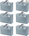 VENO 6 Pack Heavy Duty Moving Bags, Storage Bags, Packing Supplies, Top Zipper by Veno