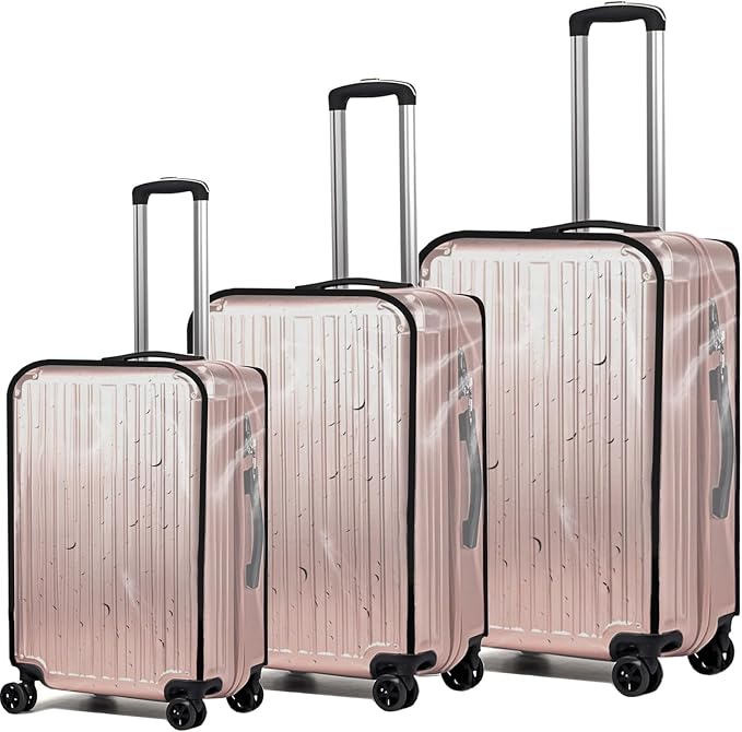 Luggage Cover Protector Fits 20 24 28 Inch Clear PVC Waterproof Suitcase Covers by WelcomeToJZRSuitcase