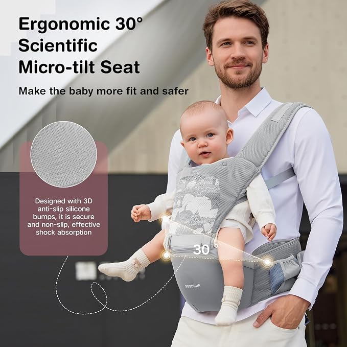 Baby Carrier, 6-in-1 Ergonomic Baby Carrier Newborn to Toddler, - Image 3