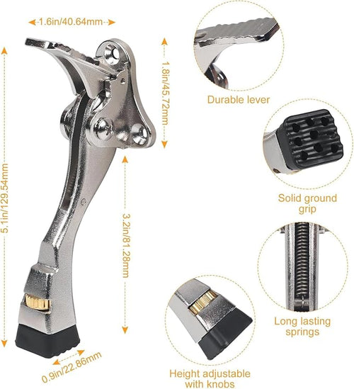 6 Packs Heavy Duty Kickdown Door Stopper, One Touch Adjustable Kickdown Door - Image 2