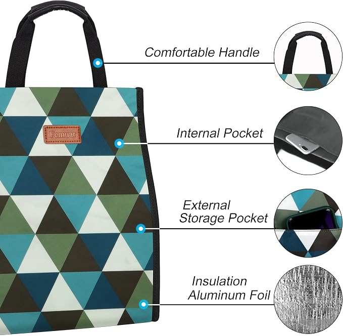 Lunch Bags for Women Insulated Reusable Lunch Tote - Image 3