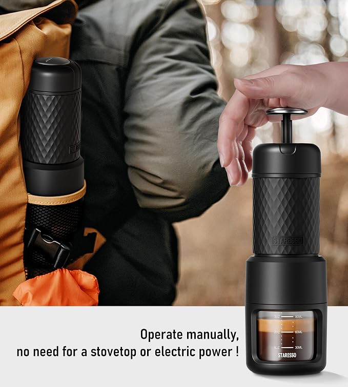 STARESSO Classic Portable Espresso Maker, 2 IN 1 Travel Coffee Maker Compatible - Image 3