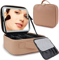 Travel Makeup Bag with LED Mirror Travel Makeup Organizer with 3 Lighted by Unknown