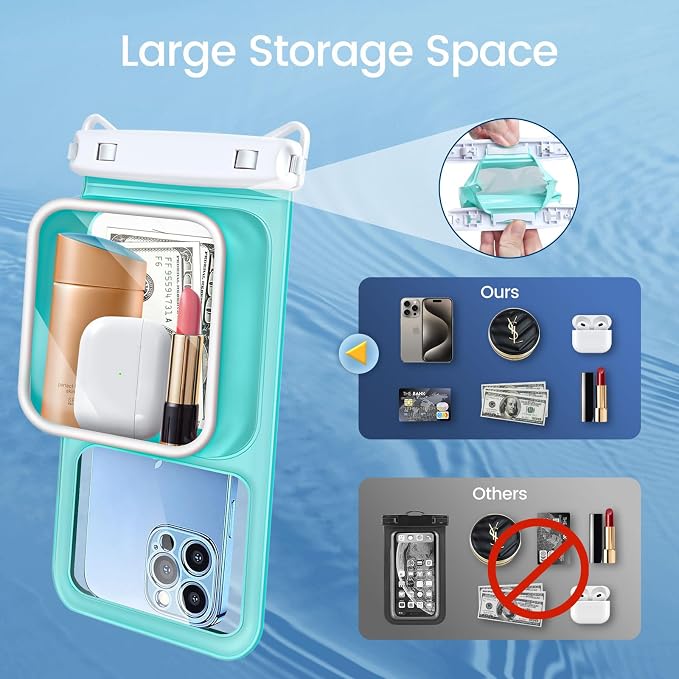 Niveaya 2 Pack IPX8 Waterproof Phone Pouch, Large Space Cell Phone Pouch - Image 3