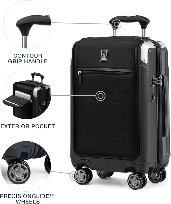 Travelpro Platinum Elite Hardside Expandable Carry on Luggage, 8 Wheel Spinner - Image 3