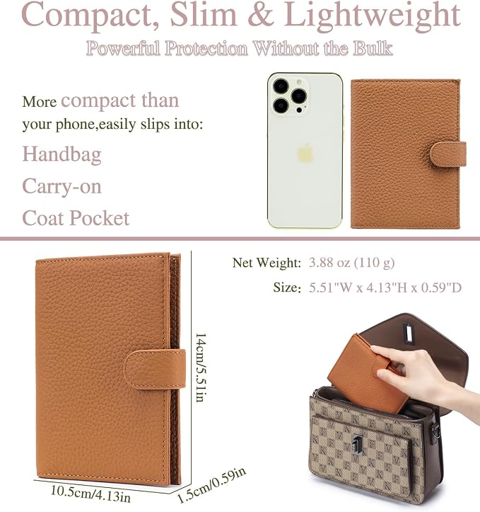 Leather RFID Passport Holder for Travel – Slim Passport Wallet for Women & Men - Image 5