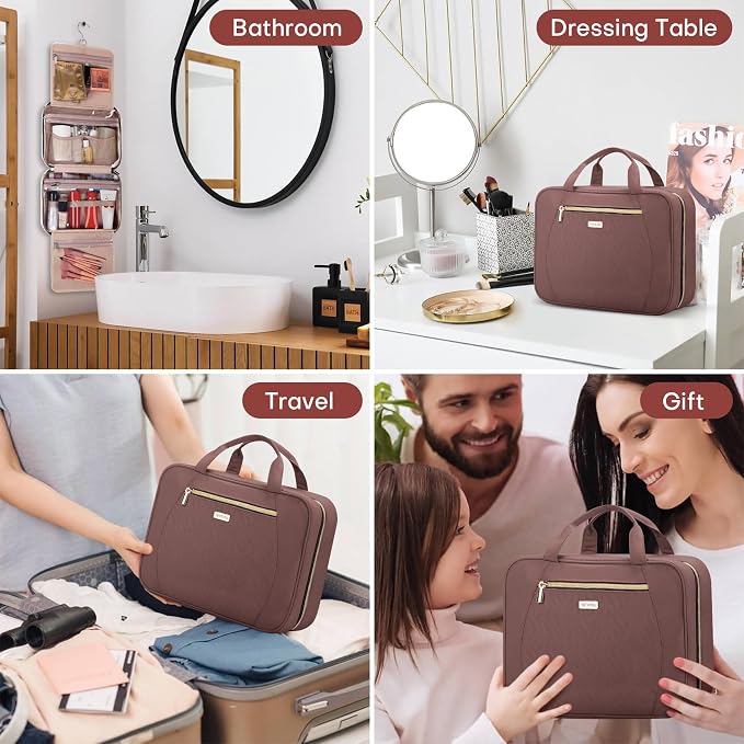Hanging Toiletry Bag for Women Travel, 2 Sizes Large & Small Waterproof - Image 7