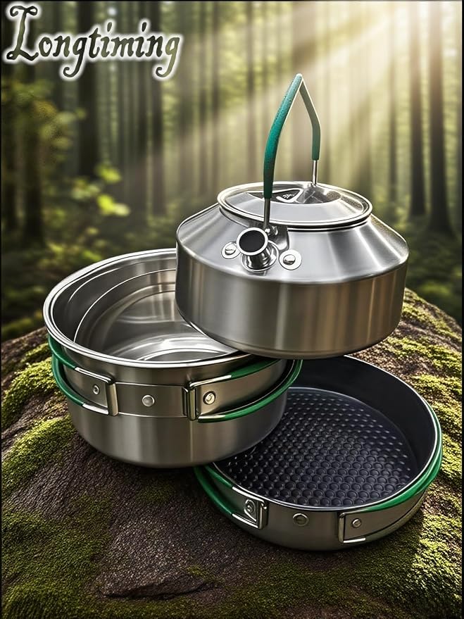 Stainless Steel Camping Cookware, and quick to heat up. Compact camping - Image 5