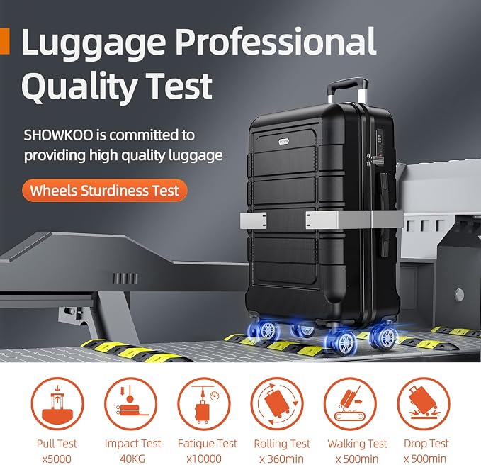 SHOWKOO Luggage Sets Expandable PC+ABS Durable Suitcase Double Wheels TSA Lock - Image 8