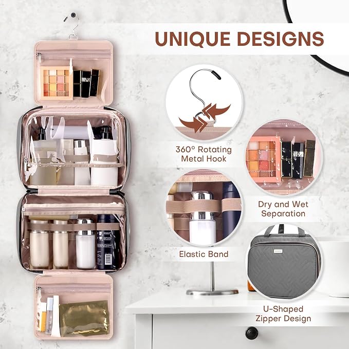 Toiletry Bag for Women with Jewelry Organizer Compartment, Jewelry Boxes for - Image 5
