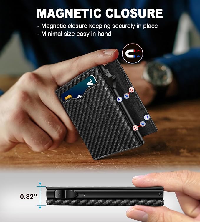 Wallet for Men, with Cash Pocket 2 ID Window 9-13 Cards, Metal Case Smart Slim - Image 3