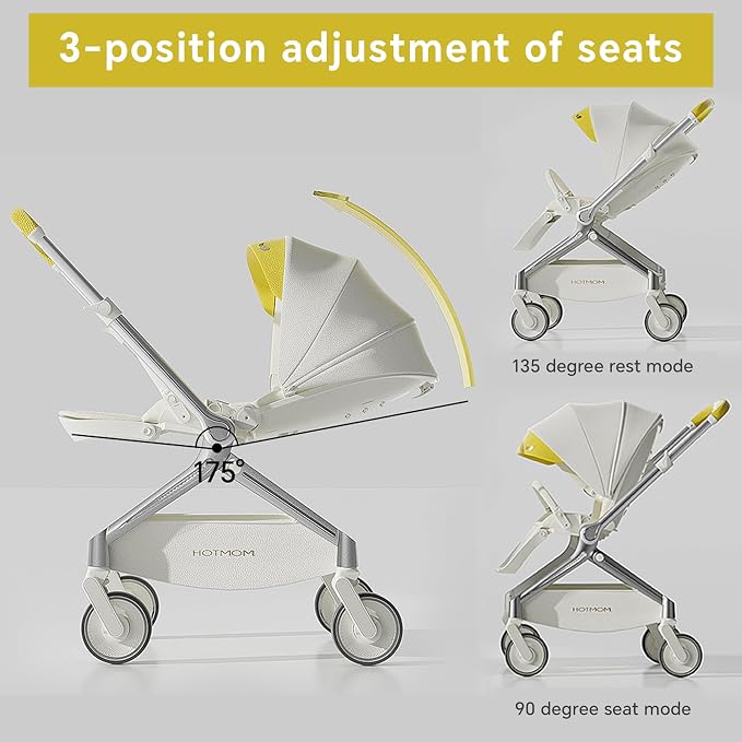 Hot Mom Lightweight Baby Stroller, Intelligent Seat Reversing and Anti-Shock - Image 4