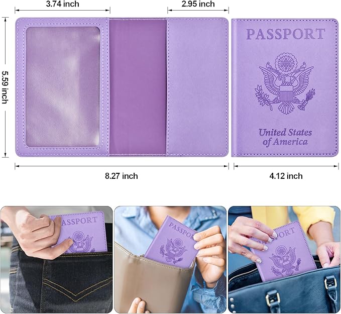 Passport and Vaccine Card Holder Cover Combo, Passport Case /Wallet - Image 3
