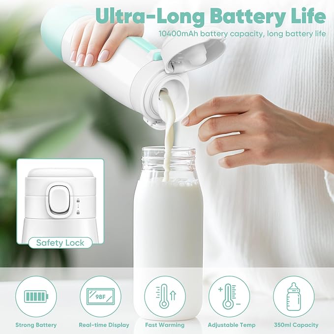 Portable Bottle Warmer for Travel, Portable Milk Warmer for Baby-12oz Ceramic - Image 5