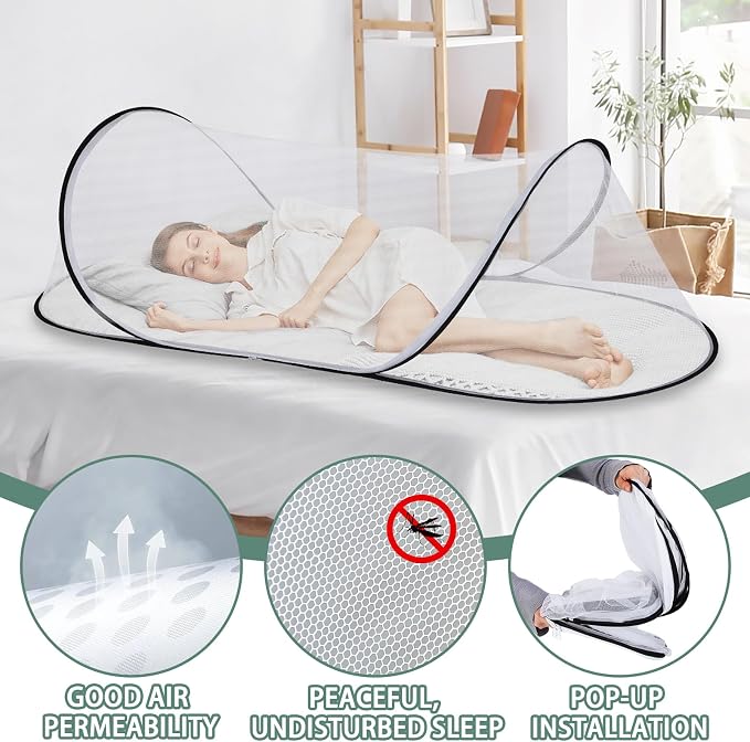 78.7 * 31.5 * 23.6 Inch Large Pop Up Mosquito Net, Collapsible Portable - Image 2