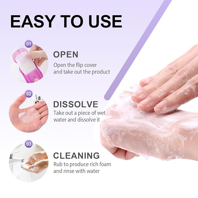 500PCS Eco Travel Soap Leaves, Portable Cleanser - Image 2