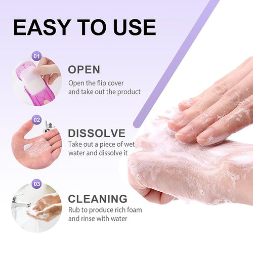 500PCS Eco Travel Soap Leaves, Portable Cleanser - Image 2