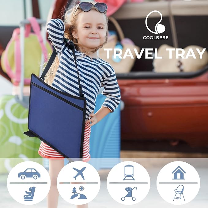COOLBEBE Kids Travel Tray for Toddler Car Seat, Travel Tray for Airplane - Image 9