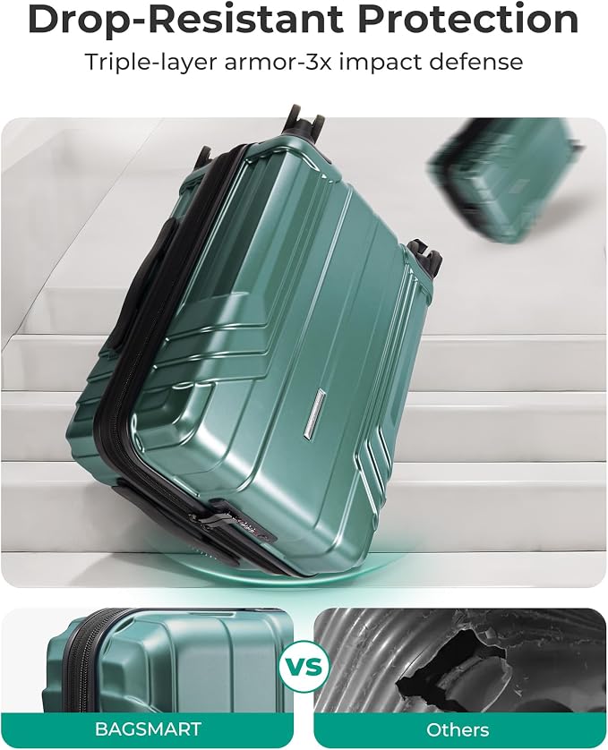 BAGSMART Expandable Carry On Luggage 22x14x9 Airline Approved, 1OO% PC - Image 6
