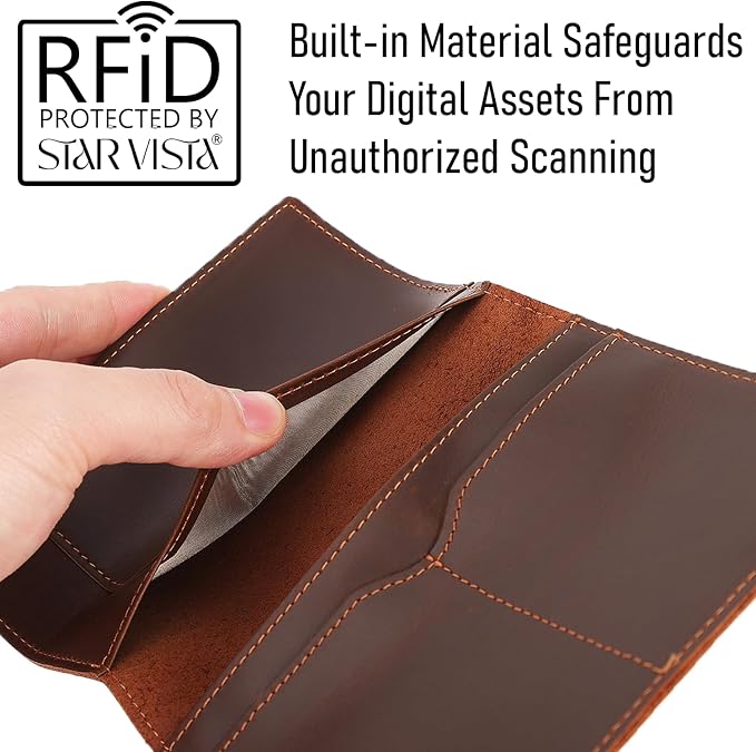 STAR VISTA Albatross Leather Travel Passport Holder, Minimalist Design - Image 4