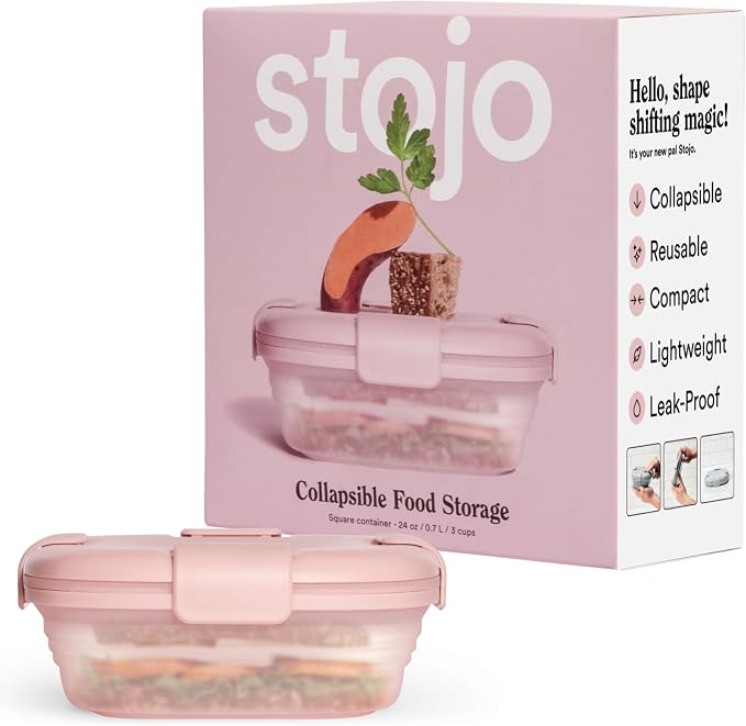 STOJO Collapsible Sandwich Box – 24oz, Reusable Food Storage Container by stojo