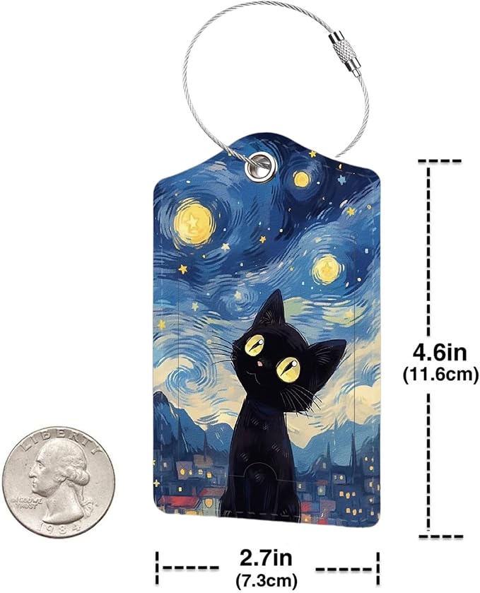 2 Pack Luggage Tag for Suitcase, Cute Unique Leather Bag Tags Identifiers - Image 3
