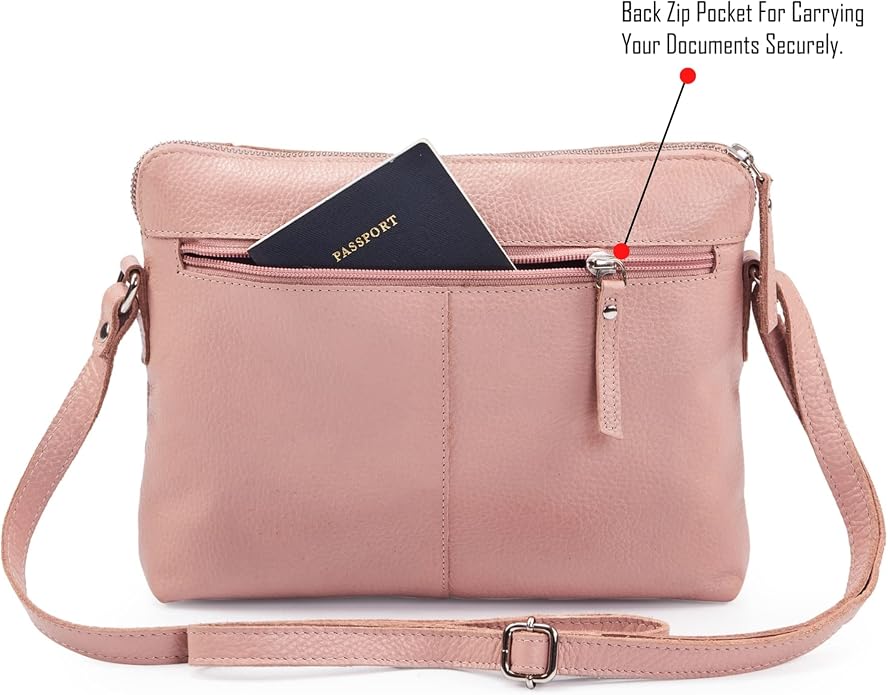 Wise Owl Accessories Small Soft Pebbled Real Leather Crossbody Handbags Purses - Image 4