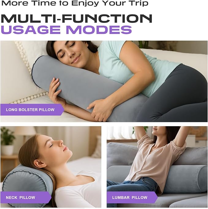 ETROL Inflatable Body Pillow for Adults, 35-inch Long Pillows for Bed, Bolster - Image 8