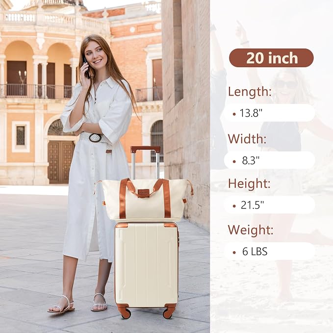 Merax Luggage Set 3 Piece Carry on Luggage, Lightweight Durable Spinner Suitcase - Image 2