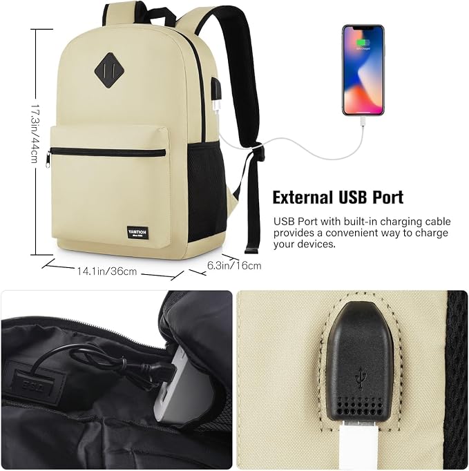 School Backpack, Unisex Classic Bookbag Teens Schoolbag - Image 7