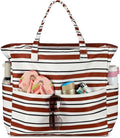 LEDAOU Large Beach Tote Bag Women Waterproof Sandproof Zipper Beach Tote Bag by LEDAOU