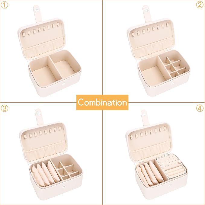 2 Layer Portable Jewelry Box, Large Jewelry Travel Case - Image 3