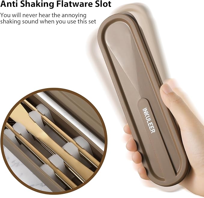 INKULEERTravel cutlery set, 18/8 stainless steel cutlery, Reusable utensils set - Image 2