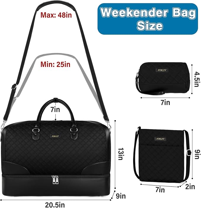Weekender Bag for Women, Travel Duffel Bag Carry On Overnight Bag - Image 8